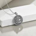 wholesale TOUPOP S925 Sterling Silver Medusa Snake/st Christopher Necklace Protection Amulet Pendant Catholic Medallions Jewelry Gift For Men Women -0-2
