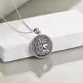TOUPOP Sterling Silver Snake/St Christopher Protection Amulet Pendant Jewelry Gift-0-2