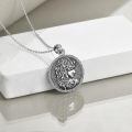 TOUPOP Sterling Silver Snake/St Christopher Protection Amulet Pendant Jewelry Gift-0-2
