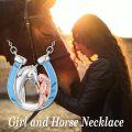 wholesale Horseshoe Necklace 925 Sterling Silver Turquoise Necklaces Western Pendant Cowgirl Jewelry Gifts For Women Girlfriend Cowboy Cowgirl -0-3