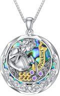 wholesale TOUPOP Aquarius Zodiac Necklace S925 Sterling Silver Constellation Pendant Astrology Horoscope Jewelry Amethyst Birthstone Necklace Abalone Jewelry Birthday Gifts For Women -0-0