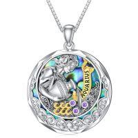 TOUPOP Sterling Silver Amethyst Aquarius Zodiac Constellation Pendant Necklace-undefined