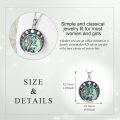 wholesale 925 Sterling Silver Round Abalone Shell Pendant with Flying Bird Design Necklace-0-5