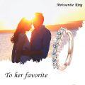 wholesale 18K Gold Vermeil 7 Stone Moissanite Adjustable Open Eternity Wedding Band-0-5