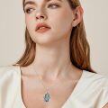 wholesale 925 Sterling Silver Abalone Shell Inlay Evil Eye Hamsa Hand Pendant Necklace for Women-0-1