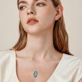 wholesale 925 Sterling Silver Hamsa Hand Lotus Evil Eye Abalone Shell Pendant Necklace-0-1