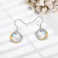 wholesale 925 Sterling Silver Rabbit Dangle Earrings with Moonstone and Cubic Zirconia for Women-0-3