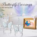wholesale 925 Sterling Silver Opal Butterfly Leverback Drop Earrings Gift for Her-0-5
