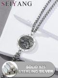wholesale 925 Sterling Silver Saint Jude Medal Bracelet for Men Women Adjustable Figaro Link Religious Protection Jewelry 6mm 9+2-0-3