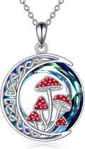 wholesale 925 Sterling Silver Mushroom Necklace with Hypoallergenic Pendant - Nature Inspired Jewelry for Women, Adjustable Chain, Eco-Friendly Gift for Christmas Valentine's Day-0-0
