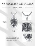 wholesale 925 Sterling Silver  Oval Saint Dymphna Pendant Necklaces for Men & Women-0-1