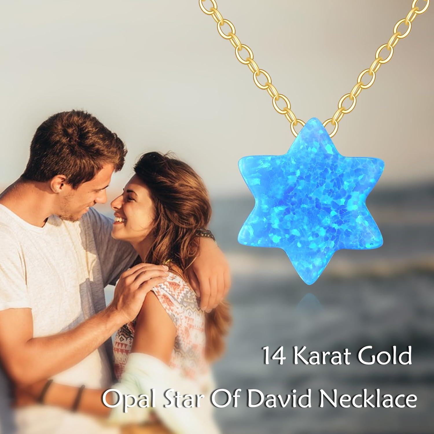 wholesale 14K Gold Blue Opal Evil Eye Hamsa Butterfly Heart Pendant Necklace-0-3