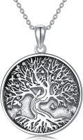 wholesale TOUPOP Tree Of Life Necklace S925 Sterling Silver Tree Of Life Pendant Tree Necklace For Women Men For Anniversary Birthday Tree Of Life Jewelry Family Tree Necklace Gifts For Women Mom Grandma Her Men -0-0