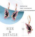wholesale 925 Sterling Silver Pink Sapphire Black Onyx Butterfly Drop Earrings for Women-0-5