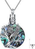 wholesale TOUPOP Toupo Eagle Urn Necklace For Ashes Sterling Silver Eagle Cremation Jewelry For Ashes With Abalone Shell Memorial Jewelry Gifts For Women Men Gifts -0-0