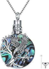 wholesale TOUPOP Toupo Eagle Urn Necklace For Ashes Sterling Silver Eagle Cremation Jewelry For Ashes With Abalone Shell Memorial Jewelry Gifts For Women Men Gifts -undefined