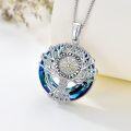 wholesale 925 Sterling Silver Viking Tree of Life Pendant Necklace with Blue Crystal Circle for Women/Men-0-1