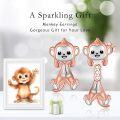 wholesale 925 Sterling Silver Rose Gold Monkey Animal Stud Earrings for Women-0-1