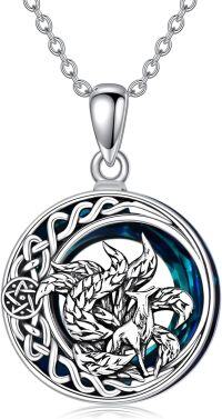 wholesale 925 Sterling Silver Dragon Pendant Necklaces for Women Men Family  Ideas-Fox
