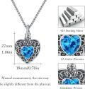 wholesale 925 Sterling Silver Heart-Shaped Blue Crystal Tree of Life Cremation Jewelry Urn Necklace with Funnel and Fill Tool for Women & Men-0-1