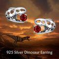 wholesale 925 Sterling Silver Red Crystal Dinosaur Stud Earrings Animal  for Women and Men-0-5