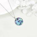 wholesale 925 Sterling Silver Flower of Life Abalone Shell Pendant Necklace-0-2