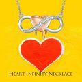 wholesale 925 Sterling Silver Rose Gold Dripping Heart Infinity Love Pendant Necklace for Women-0-3