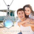wholesale Sterling Silver Natural Stone Irish Celtic Teardrop Pendant Necklace-0-11