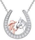 wholesale Horseshoe Necklace 925 Sterling Silver Western Cowgirl Necklace Cowboy Pendant Country Jewelry Christmas For Women -0-0