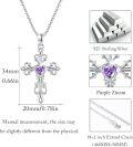 wholesale  Sterling Silver Moonstone Birthstone Irish Cross Pendant Necklace for Women -0-4