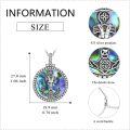 wholesale 925 Sterling Silver Round Pendant with Abalone Shell and Skull Design Necklace-0-3