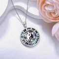 wholesale 925 Sterling Silver Yin Yang Pendant With Rainbow Mother Of Pearl And Cubic Zirconia-0-1