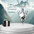wholesale 925 Sterling Silver Tribal Arrowhead Lion Head Pendant Norse Viking Necklace-0-5
