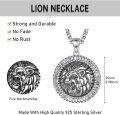 wholesale 925 Sterling Silver Round Lion Head Necklace with Cubic Zirconia and  for Men-0-5