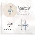 wholesale 925 Sterling Silver Abalone Shell Inlay Cubic Zirconia Cross Pendant Necklace for Women and Men-0-3
