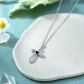 wholesale 925 Sterling Silver Moissanite Infinity Cross Birthstone Necklace 18+2-0-1
