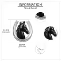 wholesale 925 Sterling Silver Black Horse Head Horseshoe Lucky Charm Pendant Necklace Wholesale for Women-0-2