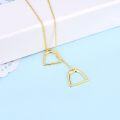 wholesale 925 Sterling Silver Double Horse Stirrup Pendant Layered Chain Necklace-0-15