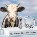 wholesale 925 Sterling Silver Hoop Earrings with Cow Design - Unique Animal s for Women and Men-0-3