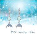 wholesale 925 Sterling Silver Blue Opal Mermaid Tail Drop Earrings-0-5