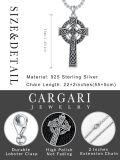 wholesale 925 Sterling Silver Celtic Knot Cross Pendant Necklace  for Men & Women - Protection Amulet Religious Jewelry with 24 Rolo Chain (Gift Included)-0-1