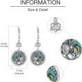 wholesale 925 Sterling Silver Irish Celtic Claddagh Tree of Life Triquetra Trinity Knot Leverback Dangle Drop Abalone Shell Lucky  for Women-0-4