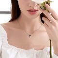 wholesale 925 Sterling Silver Black Rose Pendant Necklace for Women-0-3