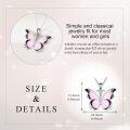 wholesale 925 Sterling Silver Pink Opal & Black Moss Agate Butterfly Pendant Necklace 45cm Chain-0-5