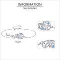 wholesale 925 Sterling Silver Dolphin & Blue Crystal Charm Bracelet - Mothers Day Gift for Her-0-4