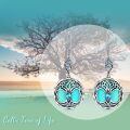 wholesale 925 Sterling Silver Celtic Knot Tree Of Life Earrings Wholesale With Green Malachite And Blue Crystal-0-5
