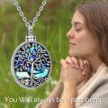 wholesale 925 Sterling Silver Abalone Shell and Opal Tree of Life Cremation Keepsake Pendant Necklace with Funnel & Chain 24-0-4