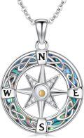 wholesale 925 Sterling Silver Abalone Shell Compass Tree of Life Star of David Pendant Necklace for Women Girls  45cm Chain Length-0-0