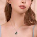wholesale 925 Sterling Silver Malachite Heart Shape Pendant Necklace - Metal Stone Sisters  for Sister-in-Law-0-3