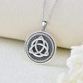 wholesale TOUPOP Celtic Knot Necklace Sterling Silver Luck Irish Pendant Necklace Birthday Christmas Friendship Jewelry For Women -0-3